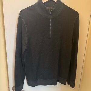 Michael Kors Charcoal Zip-Up Sweater 100% Extra Fine Merino Wool
